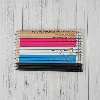 Engraved Personalized Mix Colours Pencils, 9 of 10