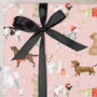 Three Sheets Of Christmas Dogs Wrapping Paper Pink, thumbnail 2 of 2