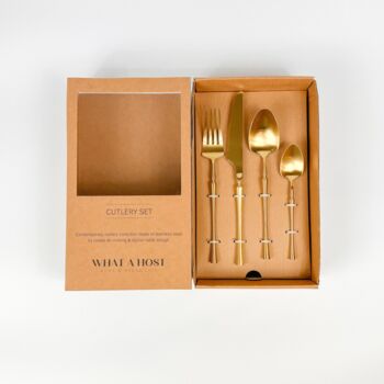 Paris Gold Stainless Steel Cutlery Sets X16/24 Pieces, 4 of 6