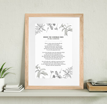 Minimalistic Black And White Floral Poem Print, 5 of 6