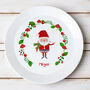 Personalised Christmas Toadstool Santa Plastic Plate, thumbnail 1 of 5
