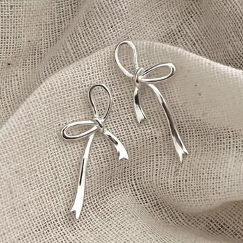Sterling Silver Or Gold Plated Bow Earrings, 2 of 6