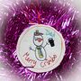 Personalised Snowman Tree Decoration Bauble, thumbnail 4 of 7