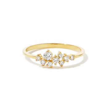 9ct Solid Gold Diamond Cluster Ring, 3 of 4