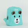 Personalised Canvas Teddy Toddler Backpack Mint, thumbnail 2 of 4