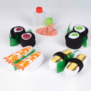 Bento Sushi Socks Box Set Salmon And Egg Nigiri, 7 of 9