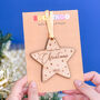 Baby's First Christmas Star Decoration, Solid Beech, thumbnail 8 of 9