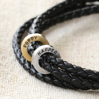 Men's Personalised Double Cord Wrap Bracelet, 3 of 7