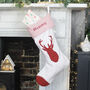 Personalised Red And White Stag Christmas Stocking, thumbnail 2 of 7
