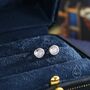 Cz Bezel Stud Earrings In Sterling Silver, thumbnail 2 of 11