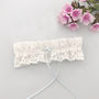 Wedding Garter With Ivory Lace And Something Blue Bow, thumbnail 4 of 12