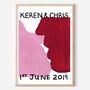 Personalised Kissing Lovers Wedding Anniversary Print, thumbnail 4 of 4