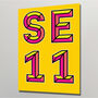 Se11 London Postcode Neon Typography Print, thumbnail 1 of 4