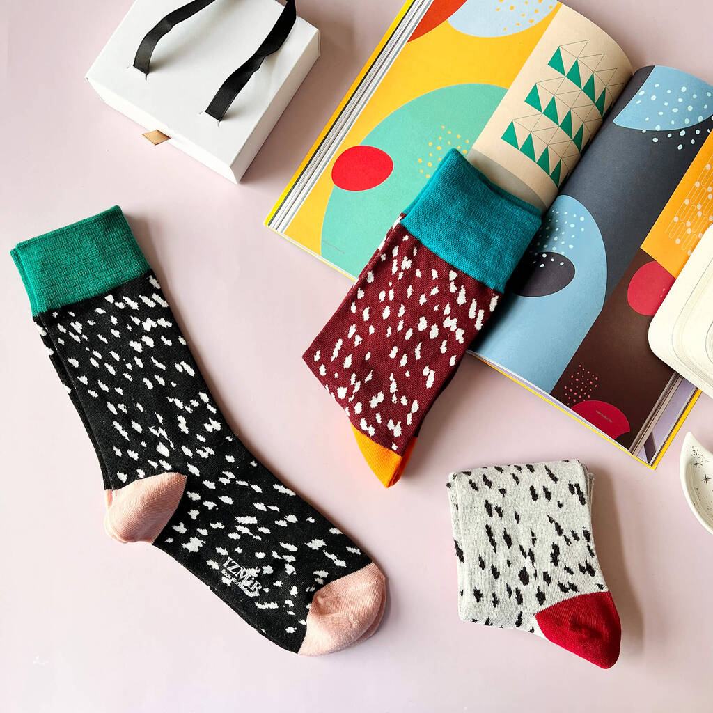 Personalised Dalmatian Colour Block Socks In A Box, 1 of 10