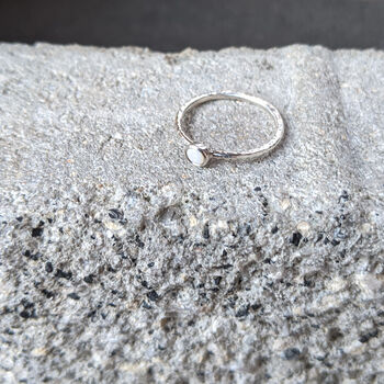 Silver Opal Stacking Ring Size L Other Sizes Available, 2 of 10