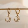 Moonglade | 14k Gold Plated Huggie Hoop Earrings, thumbnail 3 of 7