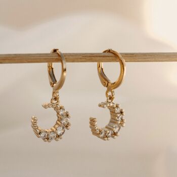 Moonglade | 14k Gold Plated Huggie Hoop Earrings, 3 of 7