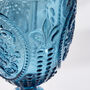 Set Of Four Embossed Blue Wine Glasses, thumbnail 5 of 8