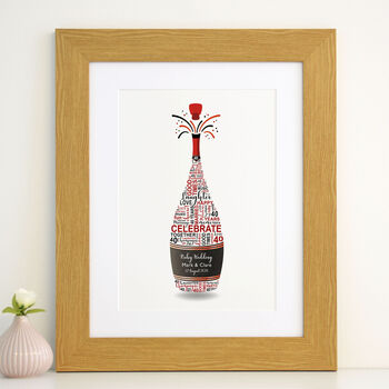 Personalised Ruby Anniversary Champagne Word Art, 3 of 9