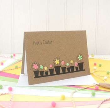 Personalised Happy Easter Card With Flower Pots, 7 of 7