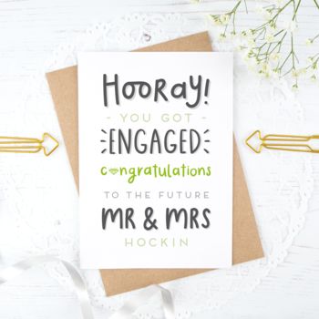 Personalised Mr And Mrs Engagement Card, 6 of 11
