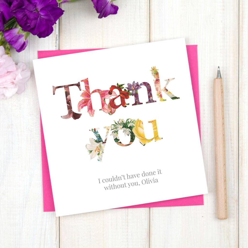 Personalised Floral Thank You Card By Chi Chi Moi