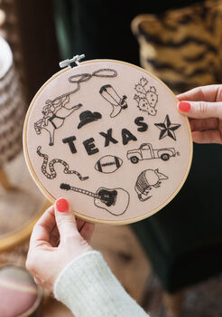 Texas X Maptote Embroidery Hoop Kit, 3 of 5