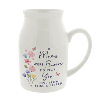 Personalised I'd Pick You Ceramic Flower Jug Vase, 4 of 4