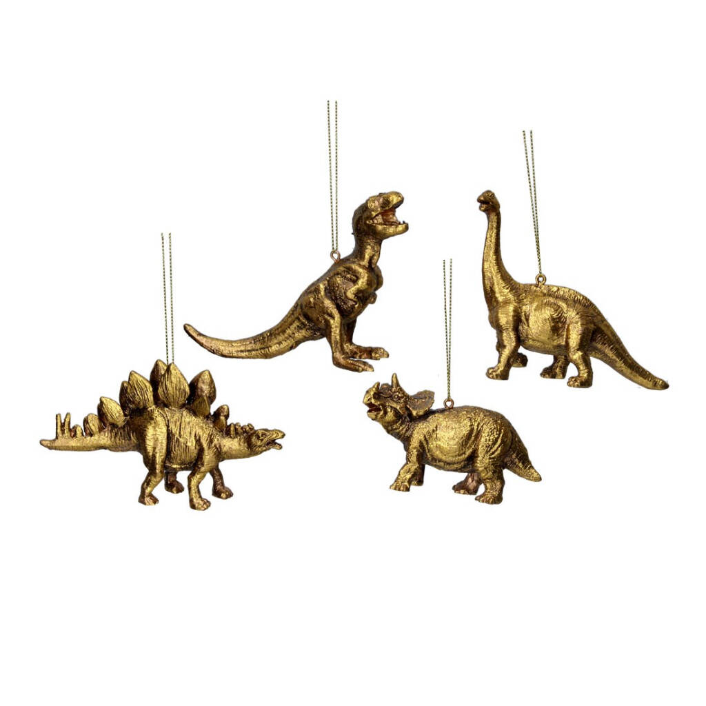 Gold Glitter Hanging Dinosaur Decorations By Posh Totty Designs