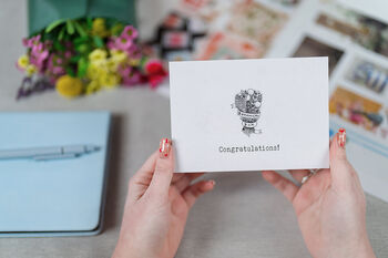 'Congratulations' Fresh Flower And Card Letterbox Gift, 4 of 11