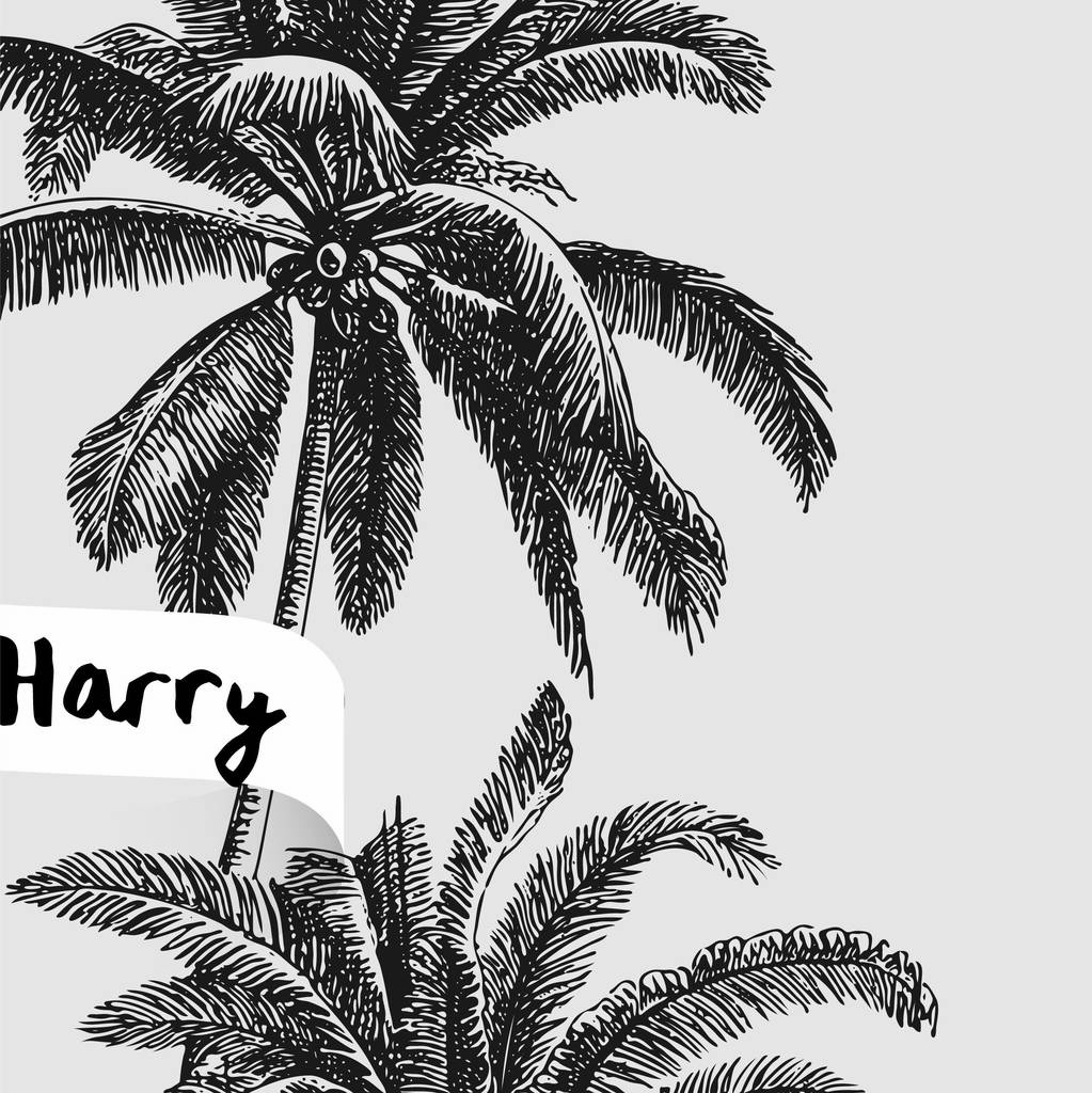 Personalised Vintage Palm Tree Drawing By The Portland Co