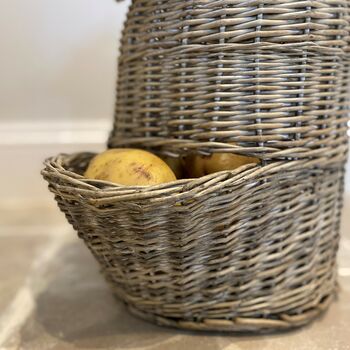 Handmade Willow Potato And Onion Storage Hoppers Set, 4 of 7