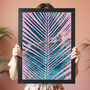 Alcohol Ink Tropical Palm Leaf Custom Colour Art Print, thumbnail 1 of 8
