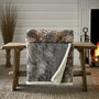 Wolf Printed Supersoft Throw With Faux Fur Backing 41021035, thumbnail 4 of 4