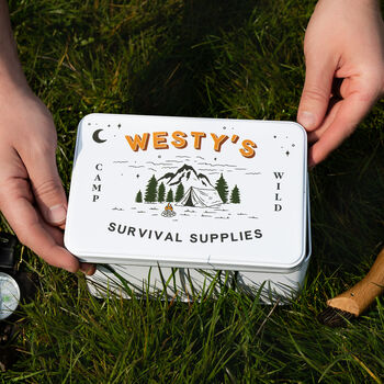 Personalised Survival Supplies Storage Tin, 3 of 3
