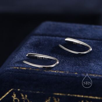 Minimalist Bar Crawler Earrings In Sterling Silver, 6 of 10
