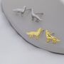 Howling Wolf Stud Earrings In Sterling Silver, thumbnail 4 of 12