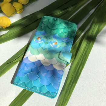 Turquoise Mermaid Leather Smartphone Case, 2 of 3