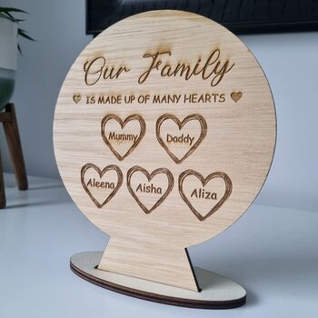 Personalised Our Family Tree With Heart Names, 2 of 6