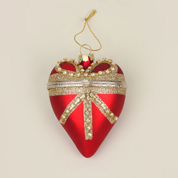 G Decor Glass Red Heartfelt Locket With Gold Details, 3 of 4