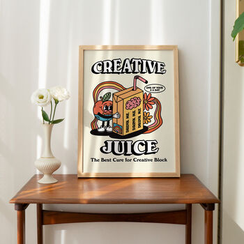 'Creative Juice' Colourful Retro Illustration Print, 3 of 9