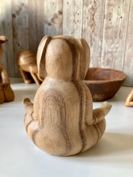 Lotus Pose Yoga Bunny 3cm Rabbit Figurine Gift For Yoga, 4 of 9