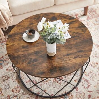 Small Centre Round Coffee Table With Steel Frame, 3 of 7