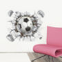 3D Effect Football Removable Wall Sticker, Two Sizes, thumbnail 6 of 10