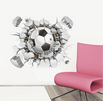 3D Effect Football Removable Wall Sticker, Two Sizes, 6 of 10