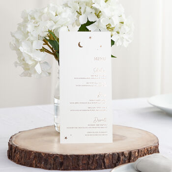 Moon And Stars Foiled Menus With Optional Place Cards, 2 of 4