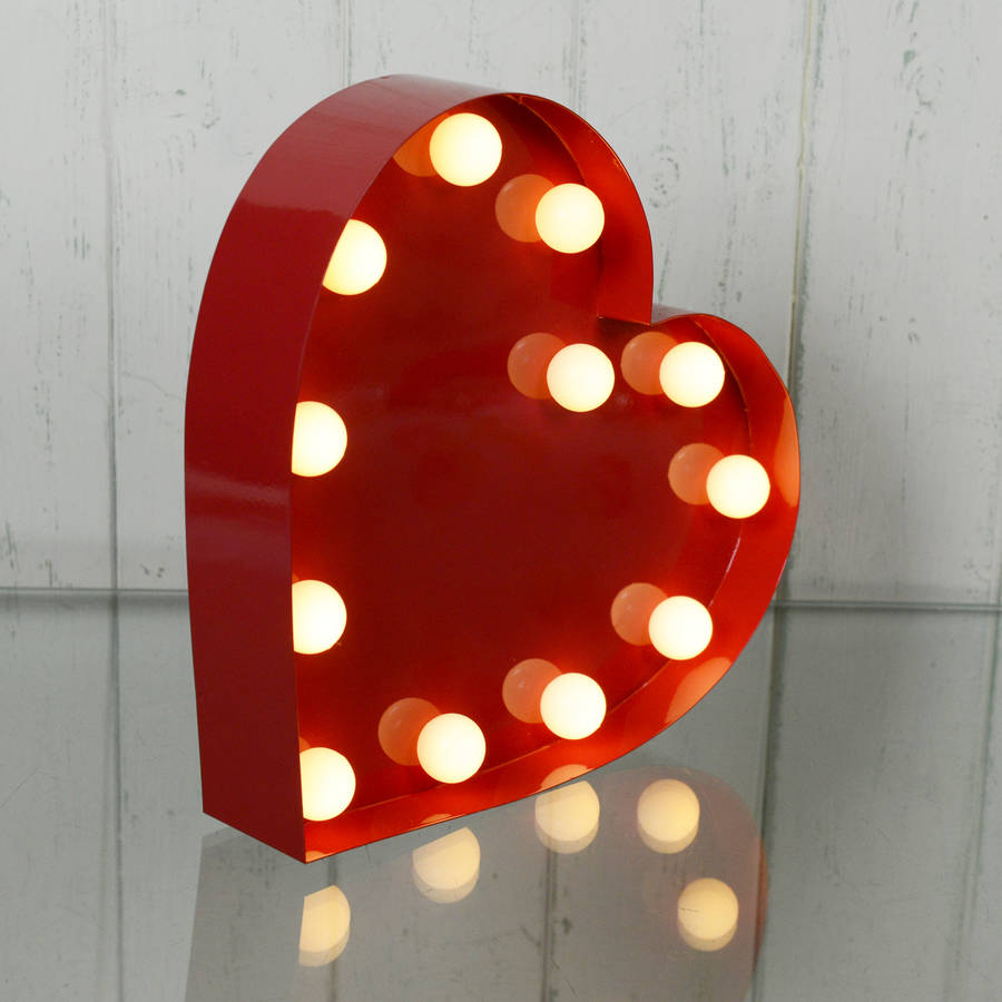 Red Metal Carnival Heart Light By Home &amp; Glory | notonthehighstreet.com