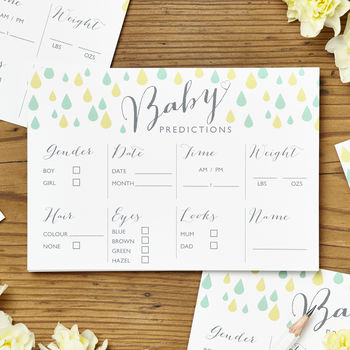 Baby Shower Prediction Cards Pack Of Eight, 3 of 4