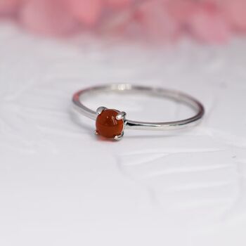 Genuine Red Carnelian Ring In Sterling Silver, 6 of 10