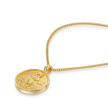 St Christopher Necklace 18 K Gold Plated Steel, 6 of 6